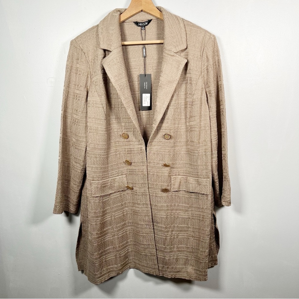MISOOK Knit Blazer Jacket XL New Taupe